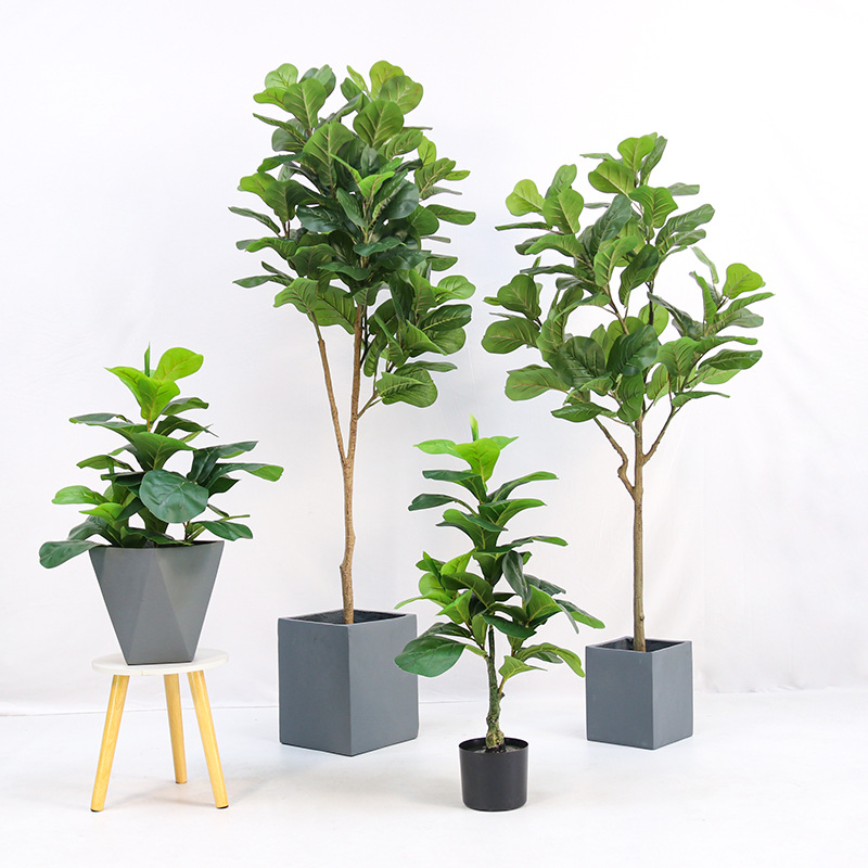 Fiddle Leaf Fig - Artificial Plastic Potted Plant Fiddle-leaf Ficus