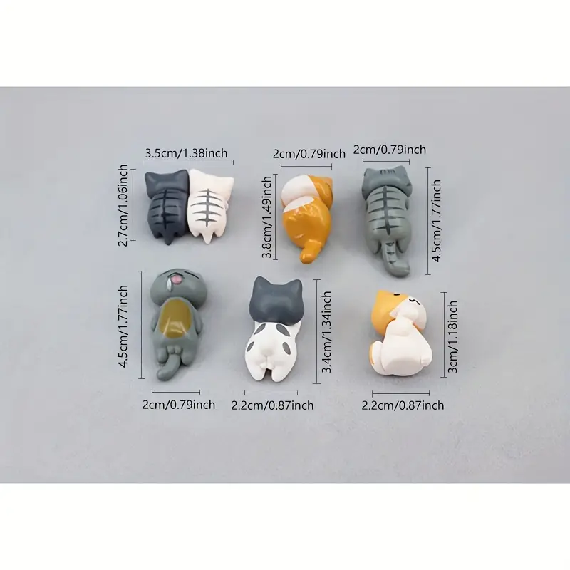 6pcs PVC Cartoon Cat Figurines - Pothos 评论和价格